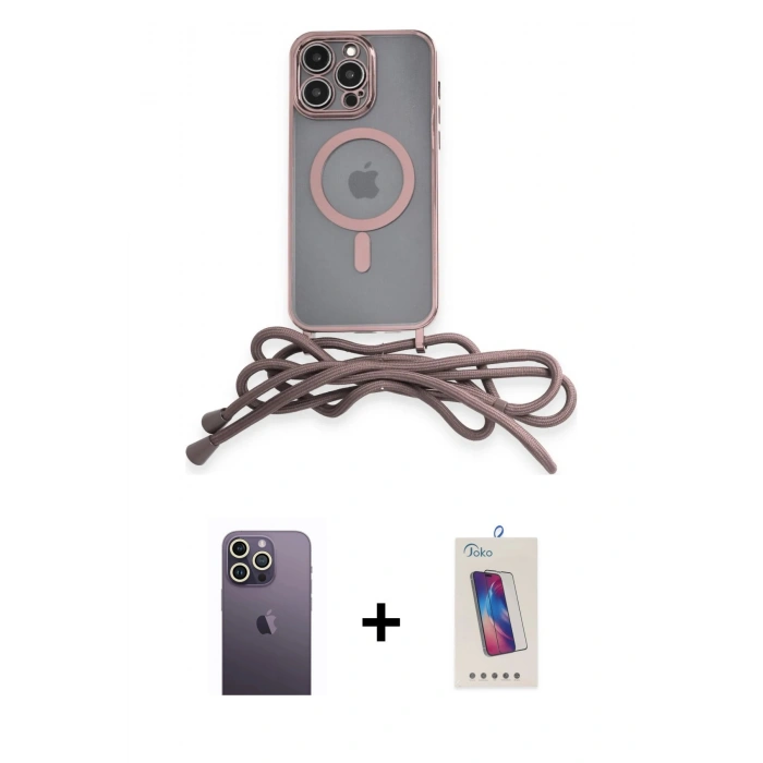 MARSİLYAN™- iPhone 12 Pro Max Kılıf Eksen Özel Seri - Siyah Joko 5D Cam + Neon Fosforlu Kamera Lens - BZ