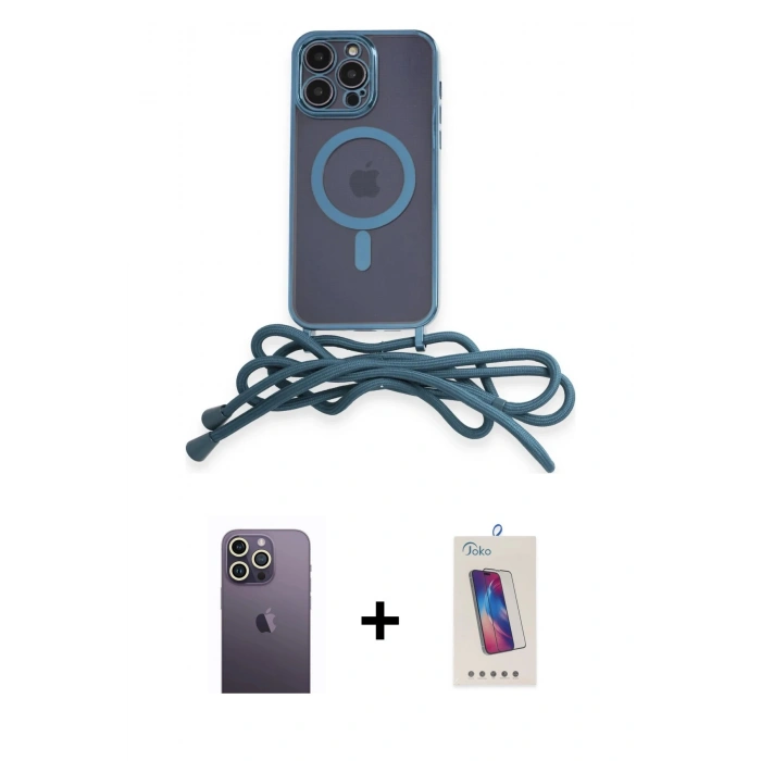 MARSİLYAN™- iPhone 12 Pro Max Kılıf Eksen Özel Seri - Siyah Joko 5D Cam + Neon Fosforlu Kamera Lens - BZ