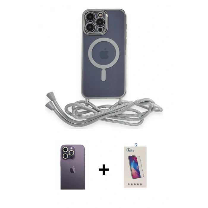 MARSİLYAN™- iPhone 12 Pro Max Kılıf Eksen Özel Seri - Siyah Joko 5D Cam + Neon Fosforlu Kamera Lens - BZ
