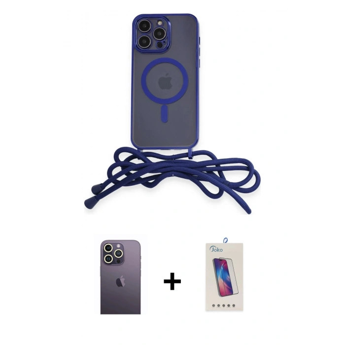 MARSİLYAN™- iPhone 12 Pro Max Kılıf Eksen Özel Seri - Siyah Joko 5D Cam + Neon Fosforlu Kamera Lens - BZ
