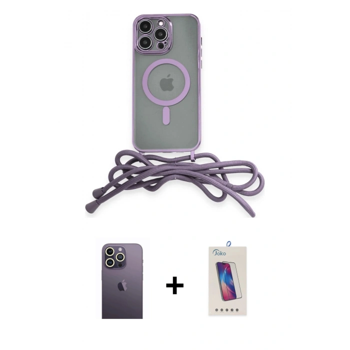 MARSİLYAN™- iPhone 12 Pro Max Kılıf Eksen Özel Seri - Siyah Joko 5D Cam + Neon Fosforlu Kamera Lens - BZ
