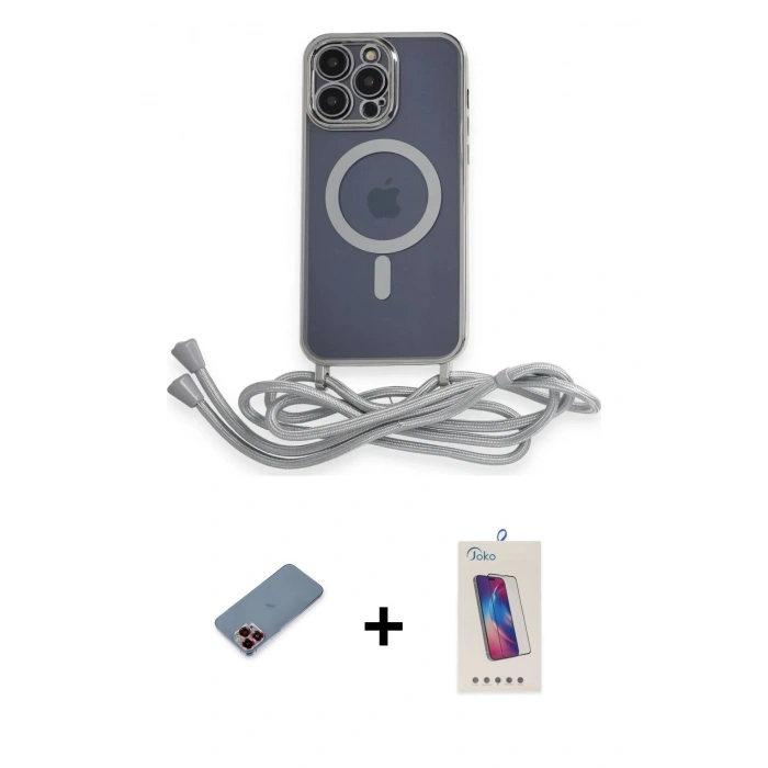 MARSİLYAN™- iPhone 12 Pro Max Kılıf Eksen Özel Seri - Siyah Joko 5D Cam + Metal Kamera Lens Koruma Cam - KI