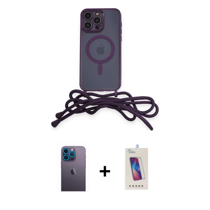 MARSİLYAN™- iPhone 12 Pro Max Kılıf Eksen Özel Seri - Siyah Joko 5D Cam + Neon Fosforlu Kamera Lens - MI