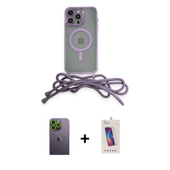 MARSİLYAN™- iPhone 12 Pro Max Kılıf Eksen Özel Seri - Siyah Joko 5D Cam + Neon Fosforlu Kamera Lens - YL