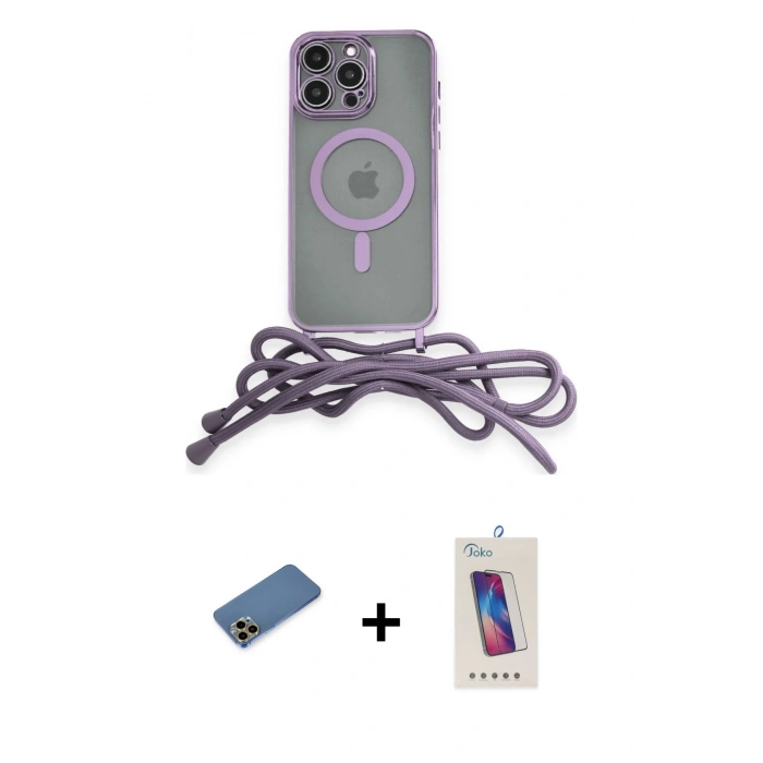 MARSİLYAN™- iPhone 12 Pro Max Kılıf Eksen Özel Seri - Siyah Joko 5D Cam + Shine Kamera Lens Koruma Cam - GD