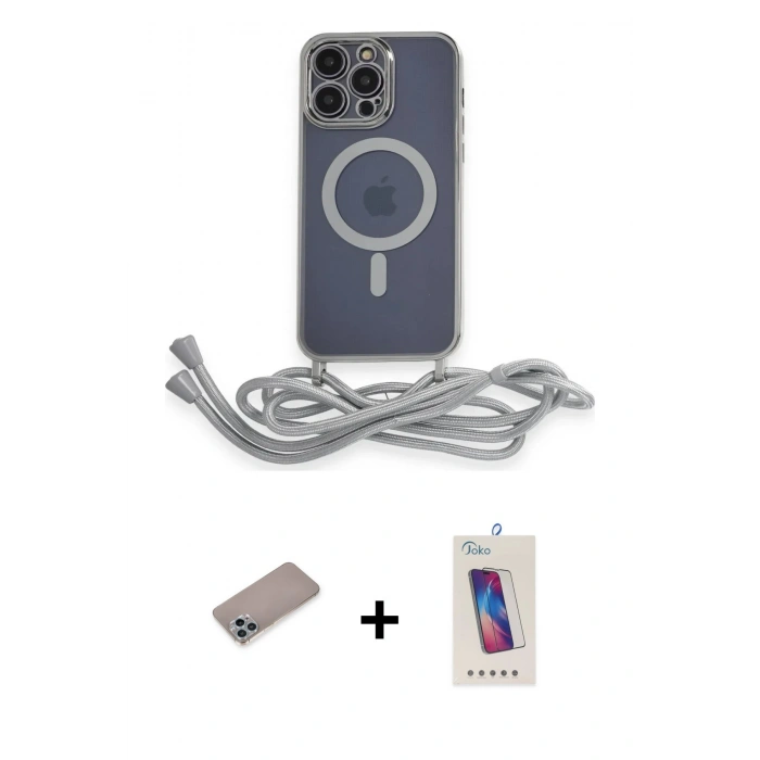 MARSİLYAN™- iPhone 12 Pro Max Kılıf Eksen Özel Seri - Siyah Joko 5D Cam + Shine Kamera Lens Koruma Cam - SABE