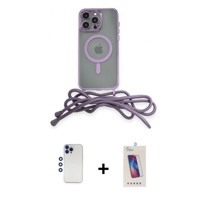 MARSİLYAN™- iPhone 12 Pro Max Kılıf Eksen Özel Seri - Siyah Joko 5D Cam + Shine Kamera Lens - LT