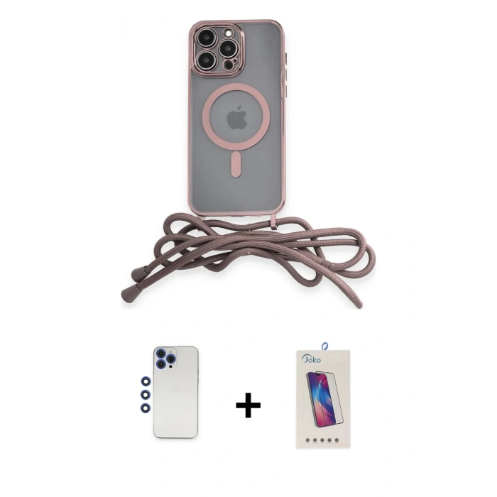 MARSİLYAN™- iPhone 12 Pro Max Kılıf Eksen Özel Seri - Siyah Joko 5D Cam + Shine Kamera Lens - LT