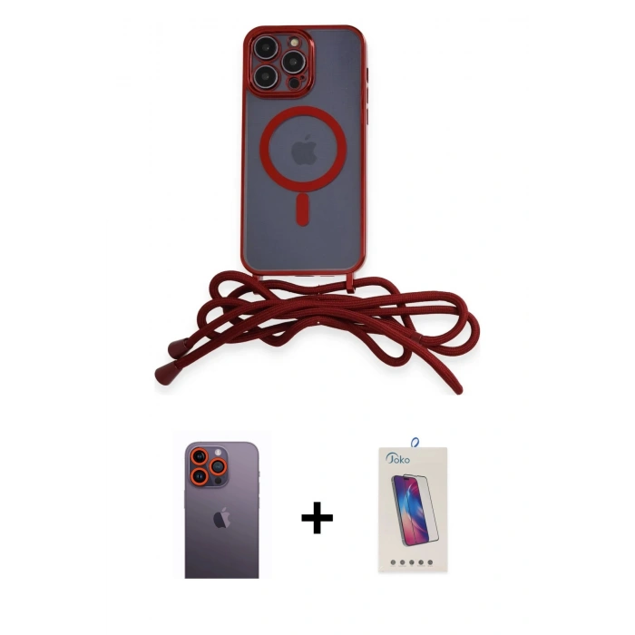 MARSİLYAN™- iPhone 12 Pro Max Kılıf Eksen Özel Seri - Siyah Joko 5D Cam + Turuncu Neon Fosforlu Kamera Lens