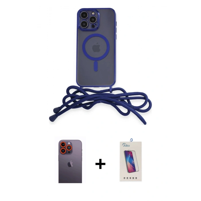 MARSİLYAN™- iPhone 12 Pro Max Kılıf Eksen Özel Seri - Siyah Joko 5D Cam + Turuncu Neon Fosforlu Kamera Lens