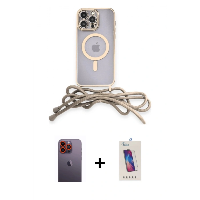 MARSİLYAN™- iPhone 12 Pro Max Kılıf Eksen Özel Seri - Siyah Joko 5D Cam + Turuncu Neon Fosforlu Kamera Lens