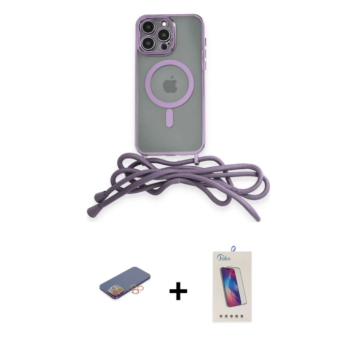 MARSİLYAN™- iPhone 12 Pro Max Kılıf Eksen Özel Seri - Siyah Joko 5D Cam + Renkli Kamera Lens Koruma Cam - TU