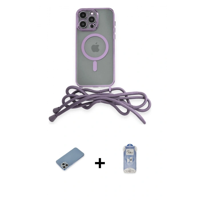 MARSİLYAN™- iPhone 12 Pro Max Kılıf Eksen Özel Seri - Siyah Joko Magic 5D Cam + Shine Kamera Lens Koruma Cam - GS