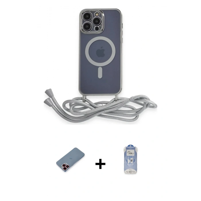 MARSİLYAN™- iPhone 12 Pro Max Kılıf Eksen Özel Seri - Siyah Joko Magic 5D Cam + Metal Kamera Lens Koruma Cam - KI