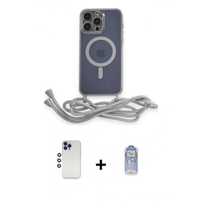 MARSİLYAN™- iPhone 12 Pro Max Kılıf Eksen Özel Seri - Siyah Joko Magic 5D Cam + Shine Kamera Lens - LT