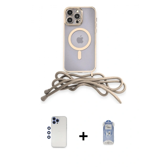 MARSİLYAN™- iPhone 12 Pro Max Kılıf Eksen Özel Seri - Siyah Joko Magic 5D Cam + Shine Kamera Lens - LT