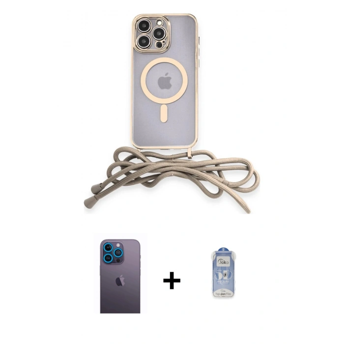 MARSİLYAN™- iPhone 12 Pro Max Kılıf Eksen Özel Seri - Siyah Joko Magic 5D Cam + Mavi Neon Fosforlu Kamera Lens