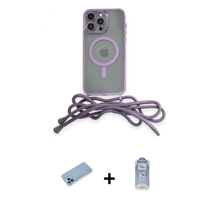 MARSİLYAN™- iPhone 12 Pro Max Kılıf Eksen Özel Seri - Siyah Joko Magic 5D Cam + Shine Kamera Lens Koruma Cam - MI