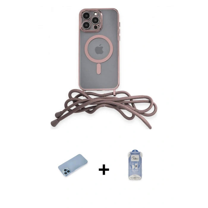 MARSİLYAN™- iPhone 12 Pro Max Kılıf Eksen Özel Seri - Siyah Joko Magic 5D Cam + Shine Kamera Lens Koruma Cam - MI