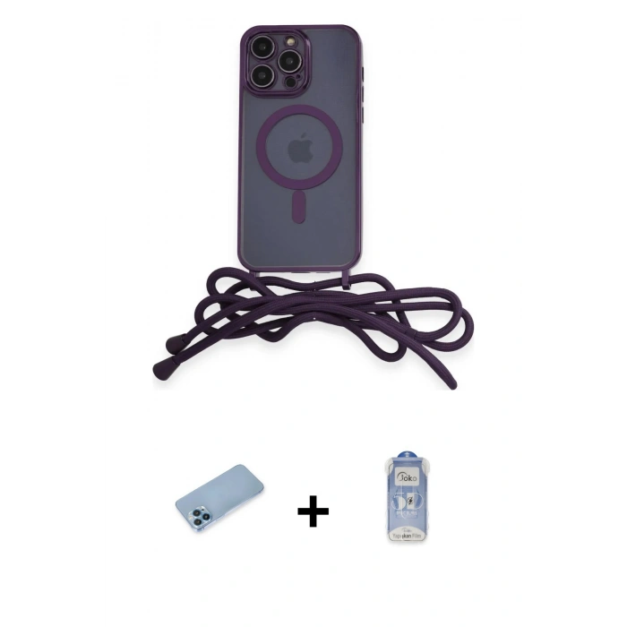 MARSİLYAN™- iPhone 12 Pro Max Kılıf Eksen Özel Seri - Siyah Joko Magic 5D Cam + Shine Kamera Lens Koruma Cam - MI