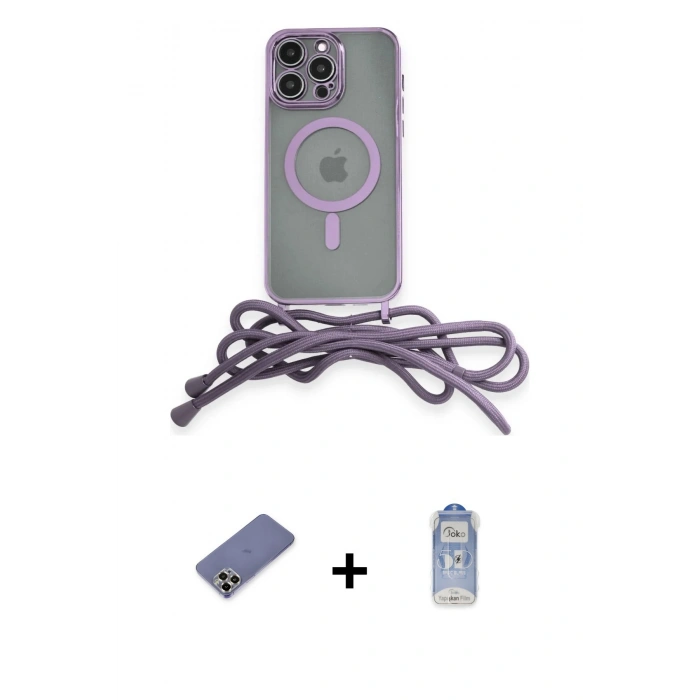 MARSİLYAN™- iPhone 12 Pro Max Kılıf Eksen Özel Seri - Siyah Joko Magic 5D Cam + Metal Kamera Lens Koruma Cam - GD