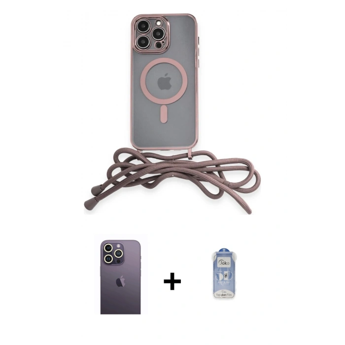 MARSİLYAN™- iPhone 12 Pro Max Kılıf Eksen Özel Seri - Siyah Joko Magic 5D Cam + Neon Fosforlu Kamera Lens - BZ