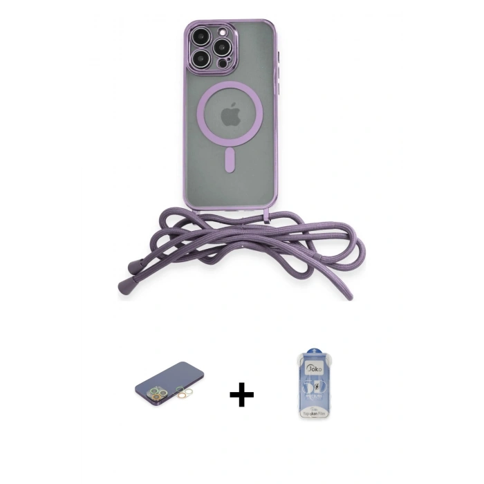 MARSİLYAN™- iPhone 12 Pro Max Kılıf Eksen Özel Seri - Siyah Joko Magic 5D Cam + Renkli Kamera Lens Koruma Cam - SI