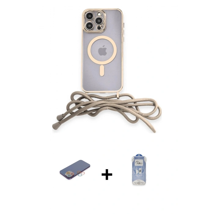 MARSİLYAN™- iPhone 12 Pro Max Kılıf Eksen Özel Seri - Siyah Joko Magic 5D Cam + Renkli Kamera Lens Koruma Cam - PE