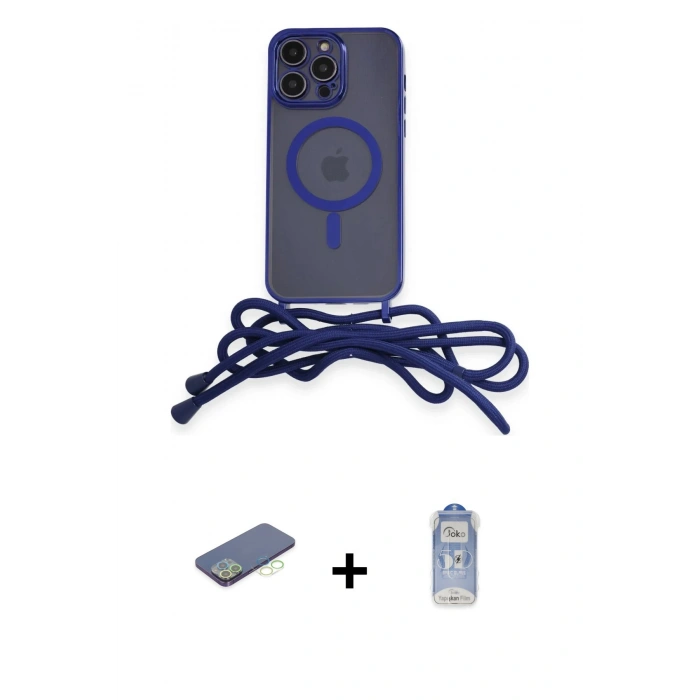MARSİLYAN™- iPhone 12 Pro Max Kılıf Eksen Özel Seri - Siyah Joko Magic 5D Cam + Renkli Kamera Lens Koruma Cam - YL