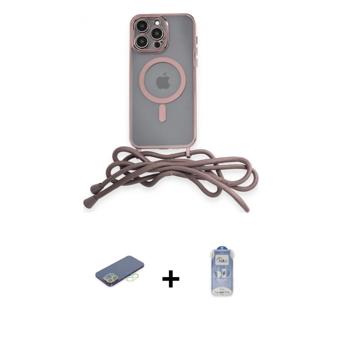 MARSİLYAN™- iPhone 12 Pro Max Kılıf Eksen Özel Seri - Siyah Joko Magic 5D Cam + Renkli Kamera Lens Koruma Cam - YL