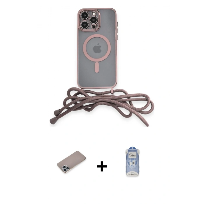 MARSİLYAN™- iPhone 12 Pro Max Kılıf Eksen Özel Seri - Siyah Joko Magic 5D Cam + Shine Kamera Lens Koruma Cam - SABE