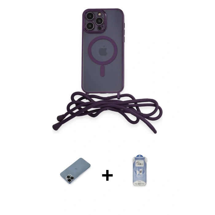 MARSİLYAN™- iPhone 12 Pro Max Kılıf Eksen Özel Seri - Siyah Joko Magic 5D Cam + Shine Kamera Lens Koruma Cam - SH