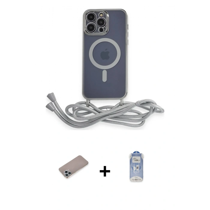 MARSİLYAN™- iPhone 12 Pro Max Kılıf Eksen Özel Seri - Siyah Joko Magic 5D Cam + Shine Kamera Lens Koruma Cam - SABE
