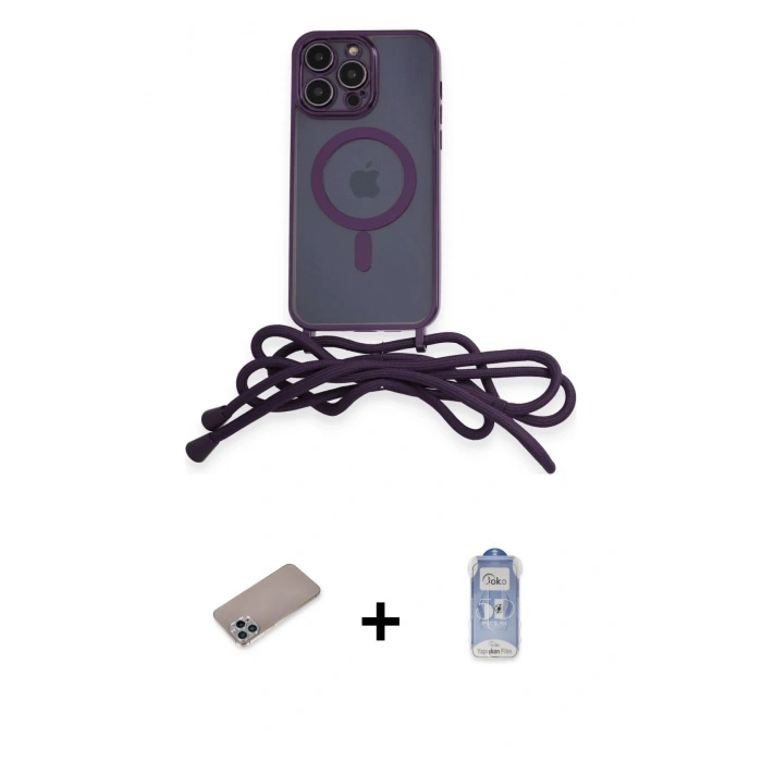 MARSİLYAN™- iPhone 12 Pro Max Kılıf Eksen Özel Seri - Siyah Joko Magic 5D Cam + Shine Kamera Lens Koruma Cam - SABE