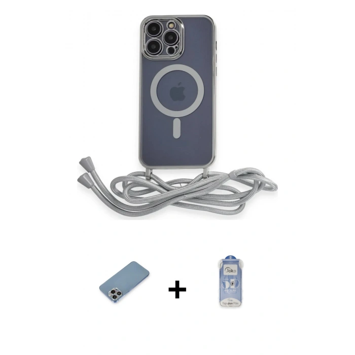 MARSİLYAN™- iPhone 12 Pro Max Kılıf Eksen Özel Seri - Siyah Joko Magic 5D Cam + Shine Kamera Lens Koruma Cam - GI