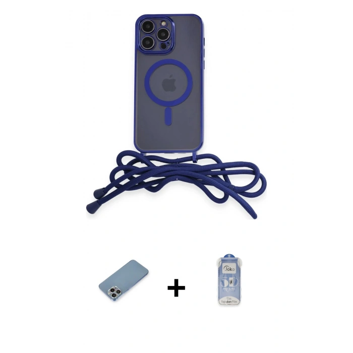 MARSİLYAN™- iPhone 12 Pro Max Kılıf Eksen Özel Seri - Siyah Joko Magic 5D Cam + Shine Kamera Lens Koruma Cam - GI