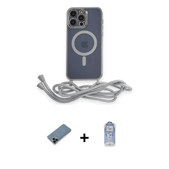 MARSİLYAN™- iPhone 12 Pro Max Kılıf Eksen Özel Seri - Siyah Joko Magic 5D Cam + Shine Kamera Lens Koruma Cam - SH