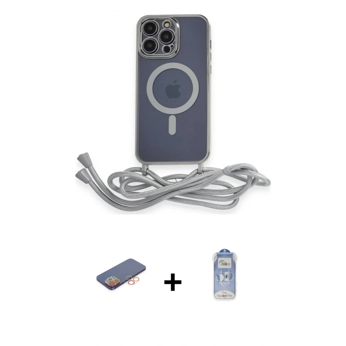 MARSİLYAN™- iPhone 12 Pro Max Kılıf Eksen Özel Seri - Siyah Joko Magic 5D Cam + Turuncu Renkli Kamera Lens Koruma Cam