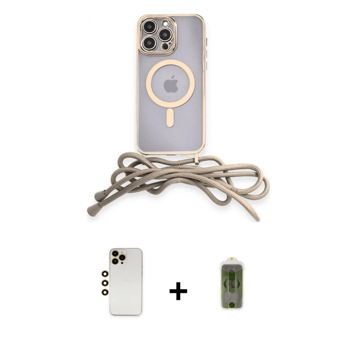MARSİLYAN™- iPhone 12 Pro Max Kılıf Eksen Özel Seri - Siyah Joko Magic 5D Hayalet Cam + Gold Shine Kamera Lens