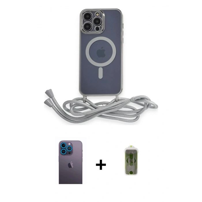 MARSİLYAN™- iPhone 12 Pro Max Kılıf Eksen Özel Seri - Siyah Joko Magic 5D Hayalet Cam + Mavi Neon Fosforlu Kamera Lens