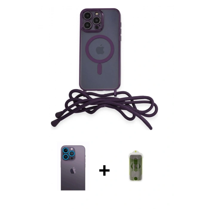 MARSİLYAN™- iPhone 12 Pro Max Kılıf Eksen Özel Seri - Siyah Joko Magic 5D Hayalet Cam + Mavi Neon Fosforlu Kamera Lens