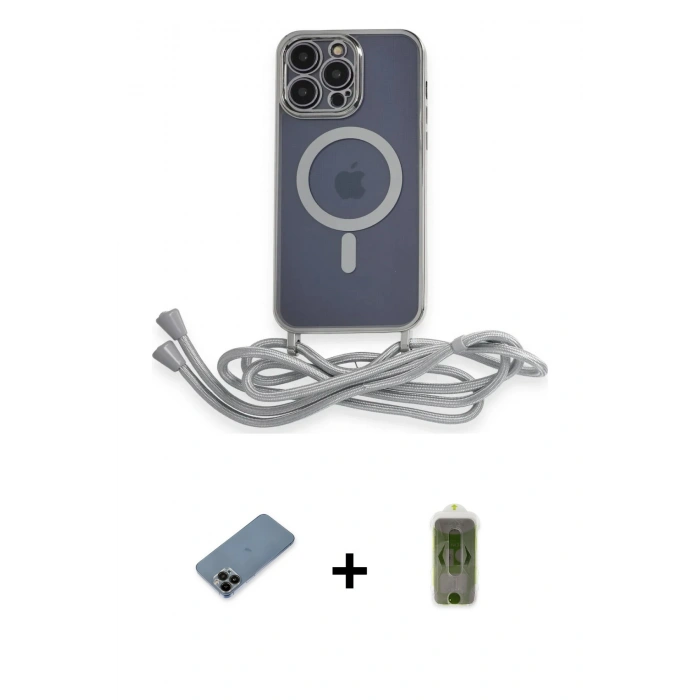 MARSİLYAN™- iPhone 12 Pro Max Kılıf Eksen Özel Seri - Siyah Joko Magic 5D Hayalet Cam + Shine Kamera Lens Koruma Cam - SH