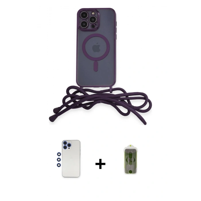 MARSİLYAN™- iPhone 12 Pro Max Kılıf Eksen Özel Seri - Siyah Joko Magic 5D Hayalet Cam + Shine Kamera Lens - LT