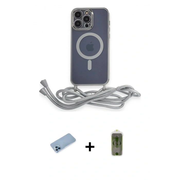 MARSİLYAN™- iPhone 12 Pro Max Kılıf Eksen Özel Seri - Siyah Joko Magic 5D Hayalet Cam + Shine Kamera Lens Koruma Cam - MI