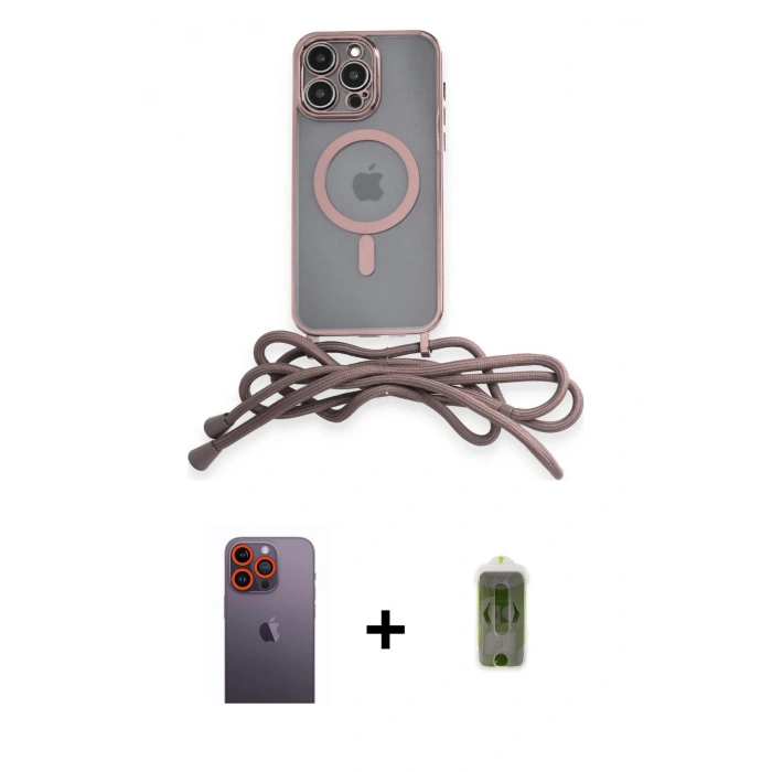 MARSİLYAN™- iPhone 12 Pro Max Kılıf Eksen Özel Seri - Siyah Joko Magic 5D Hayalet Cam + Neon Fosforlu Kamera Lens - TU