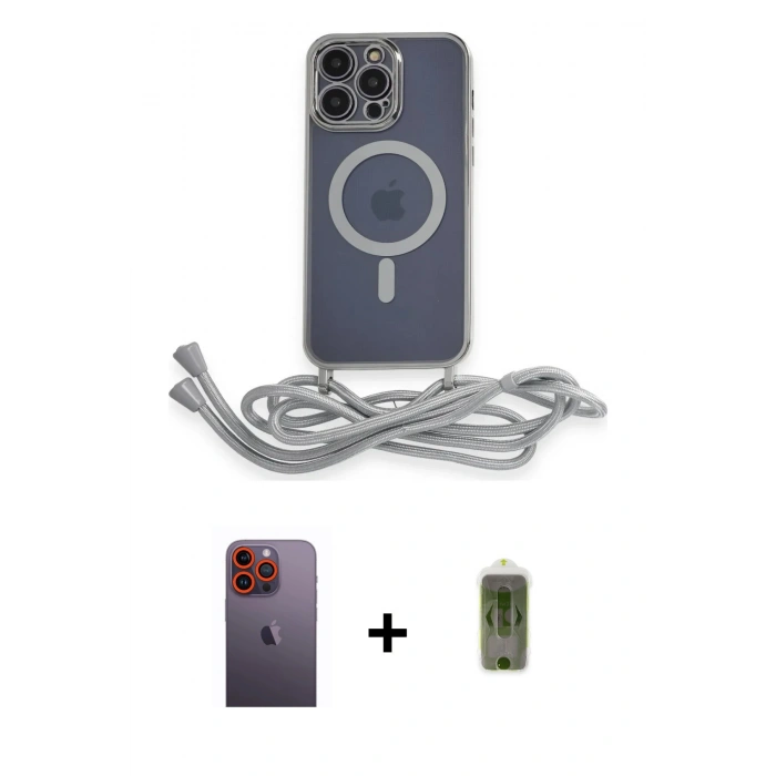 MARSİLYAN™- iPhone 12 Pro Max Kılıf Eksen Özel Seri - Siyah Joko Magic 5D Hayalet Cam + Neon Fosforlu Kamera Lens - TU