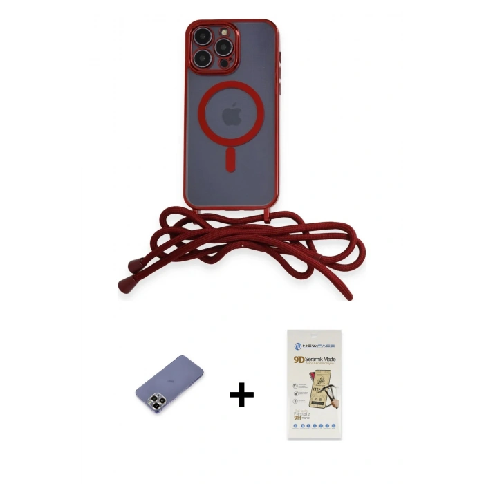 MARSİLYAN™- iPhone 12 Pro Max Kılıf Eksen Özel Seri - Siyah Mat Seramik Nano Ekran Koruyucu + Metal Kamera Lens Koruma Cam - GD