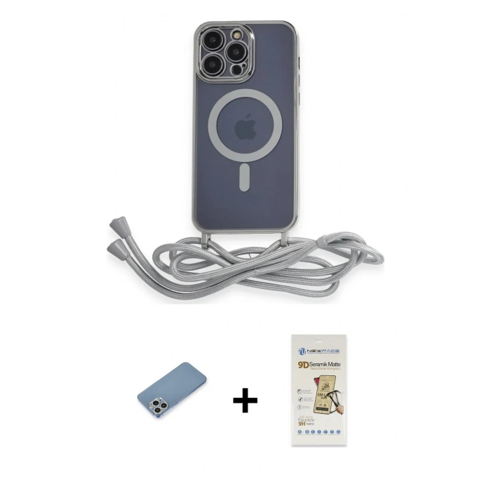 MARSİLYAN™- iPhone 12 Pro Max Kılıf Eksen Özel Seri - Siyah Mat Seramik Nano Ekran Koruyucu + Shine Kamera Lens Koruma Cam - GS