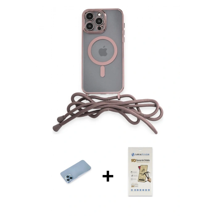 MARSİLYAN™- iPhone 12 Pro Max Kılıf Eksen Özel Seri - Siyah Mat Seramik Nano Ekran Koruyucu + Shine Kamera Lens Koruma Cam - MI