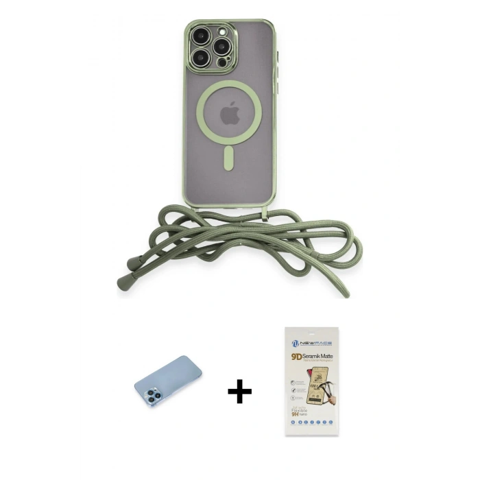 MARSİLYAN™- iPhone 12 Pro Max Kılıf Eksen Özel Seri - Siyah Mat Seramik Nano Ekran Koruyucu + Shine Kamera Lens Koruma Cam - MI